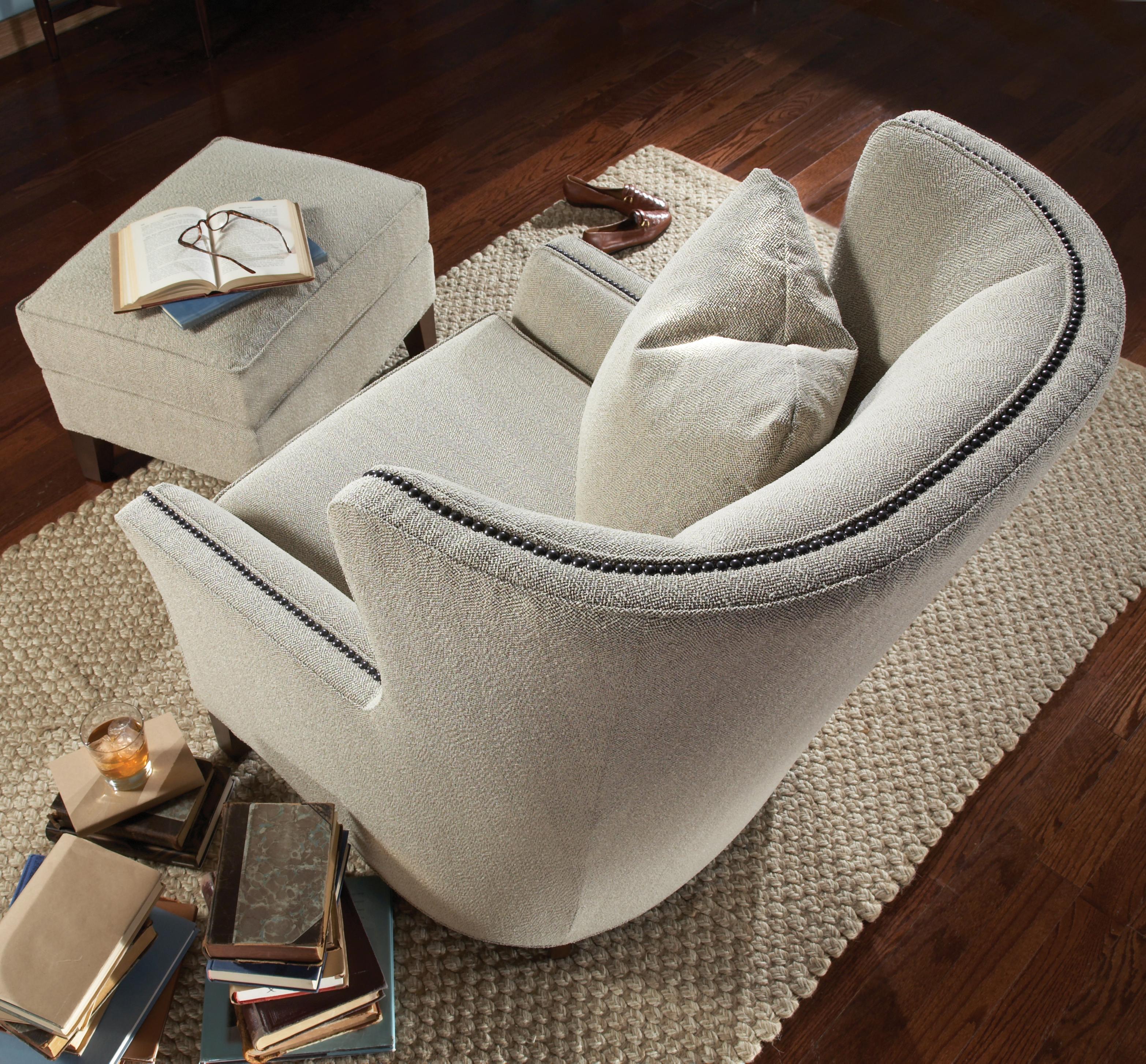 Smith Brothers Accent Chairs and Ottomans SB 82530+40 F Wingback Chair and Ottoman Westrich